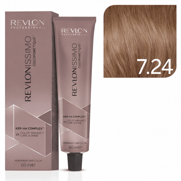 Tinte para el cabello Revlonissimo Rubio Irisado Cobrizo 7.24