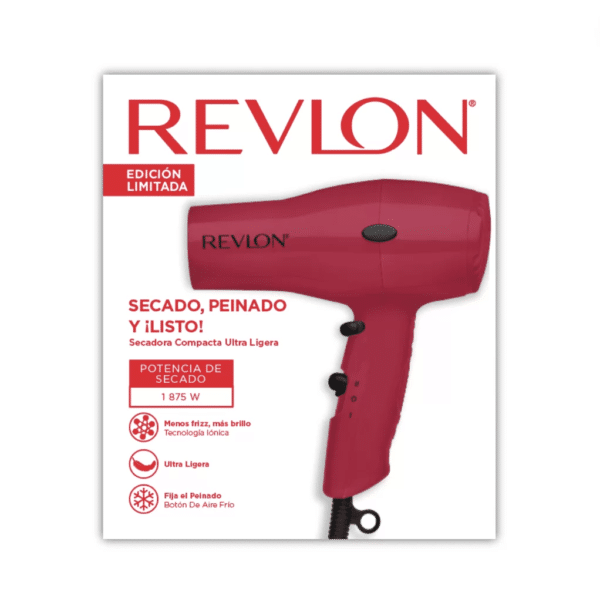 Secador de Cabello Compacto Revlon style and go rojo - Imagen 2