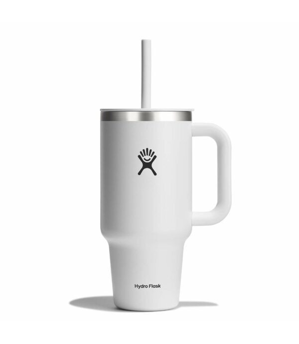 Termo hydroflask con asa y pajilla 32oz color blanco - Imagen 4