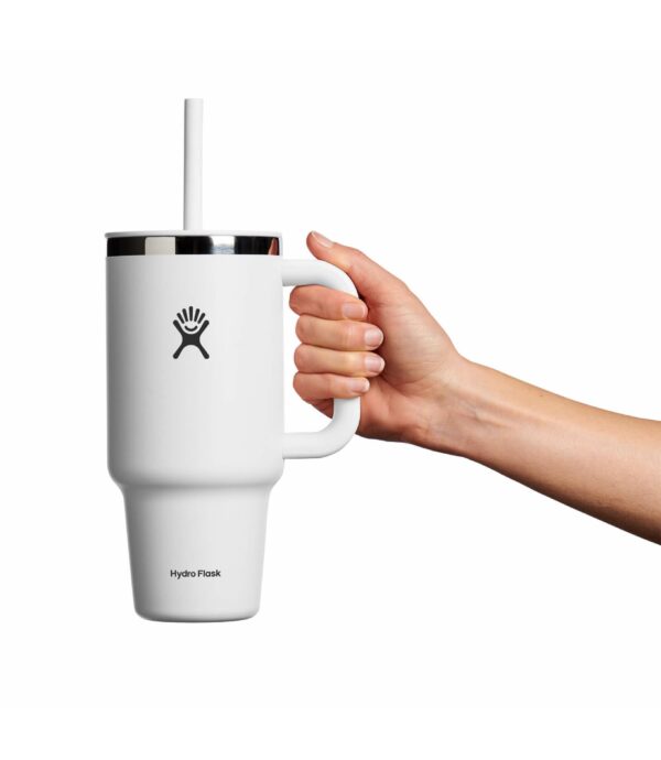 Termo hydroflask con asa y pajilla 32oz color blanco - Imagen 5
